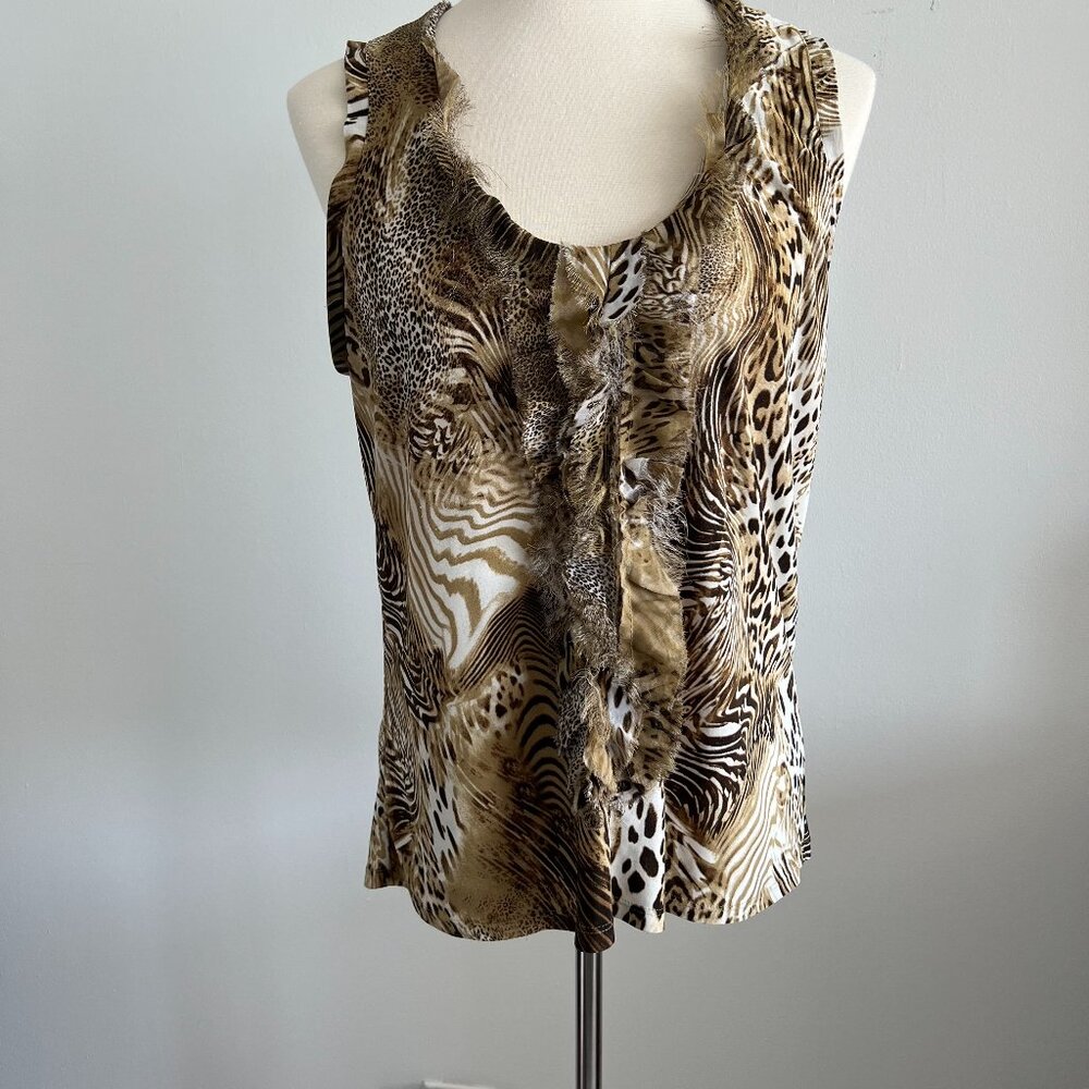 Animal Print Ruffled Tank